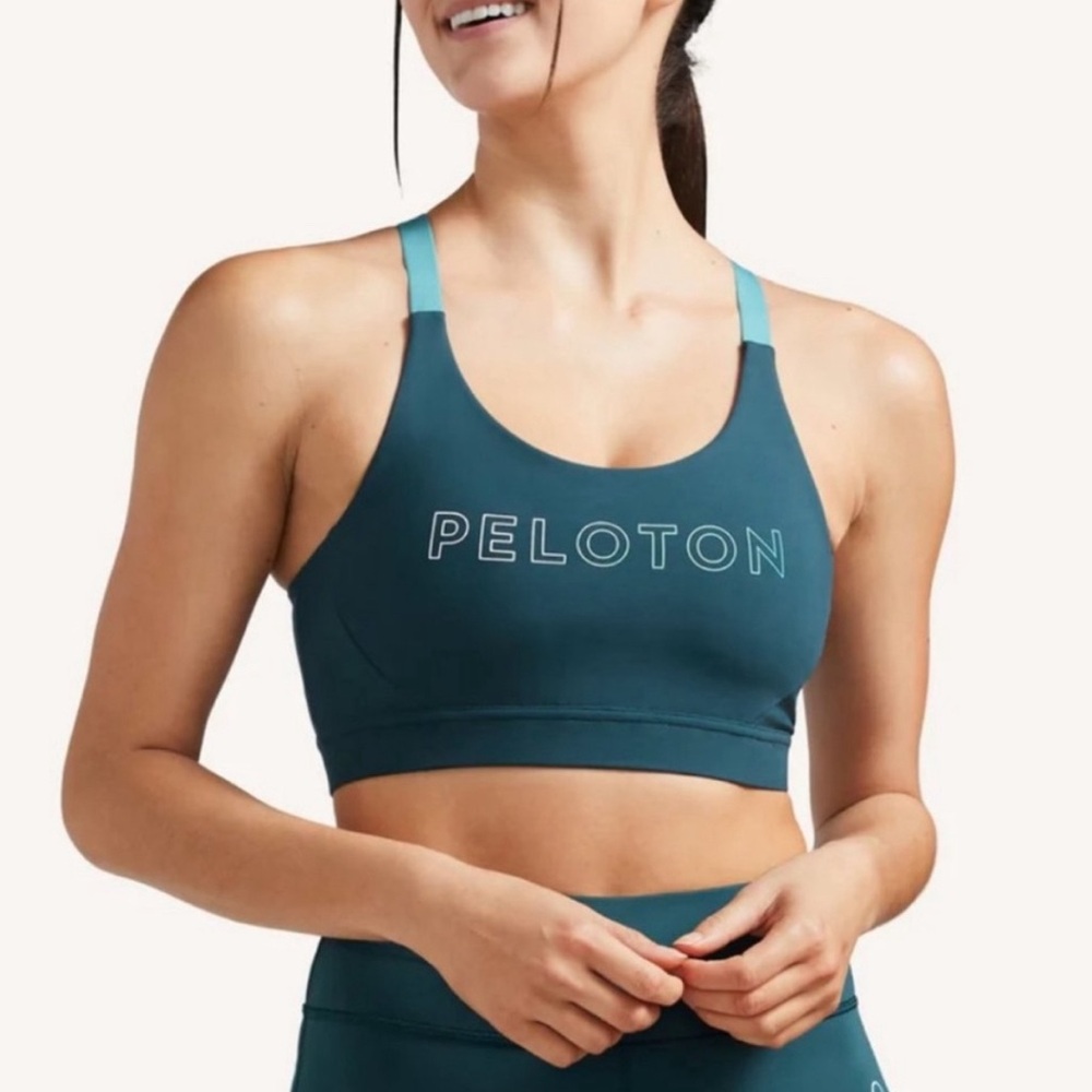Peloton Logo Sports‎ Bra Womens Size Small teal blue:turquoise